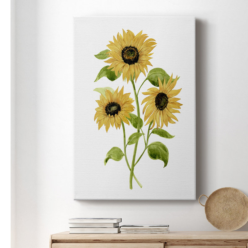Tournesol Trio I - impression sur toile tendue, L 40 po x H 60 po