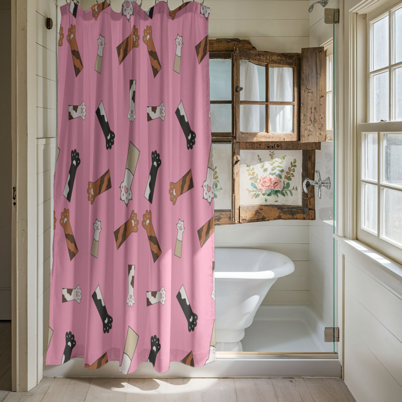 Adorable Kitties - Rideau de douche standard 1 pièce, H 74 po x l 71 po