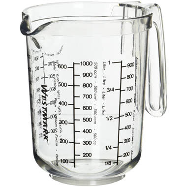 WhiteRhino 4 Cup Glass Measuring Cup,34oz Borosilicate Measuring Cup for  Kitchen,Baking