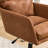 Brown Artificial Leather Pu Leather Office Chair, Black Base, Adjustable In Height, Suitable For Office Bedroom Dressing Table And Other Environments-768012096