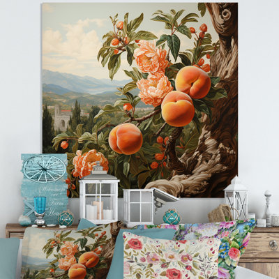Renaissance, peinture d'un fruit de pêche II - fruits, art mural en métal