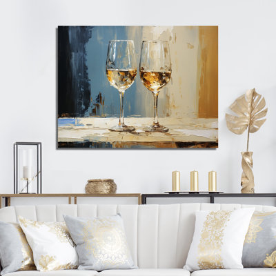 Essence de champagne blanc et bleu - Champagne, art mural
