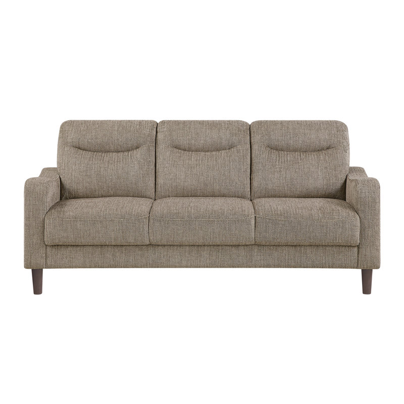 Ensemble de canapé contemporain 2 pièces avec canapé brun et causeuse en chenille rembourrée en mousse, Brun
