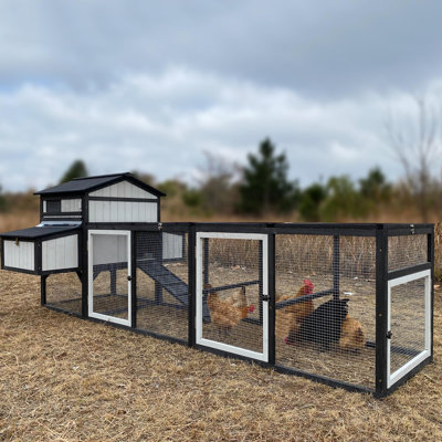 116"L Extra Large Chicken Coop with Nesting Boxes Chicken House for 4 Chickens