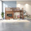 Lits peu encombrants avec rangement, loft rustique en bois aggloméré pour la maison