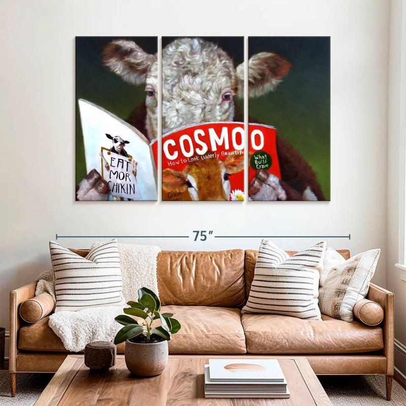 Ketti Cow Tips, 42" H x 65" W