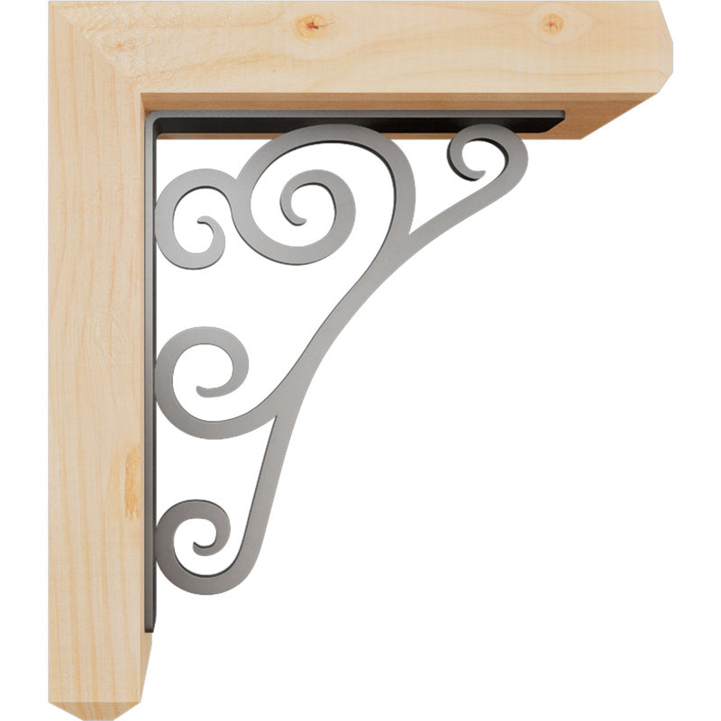 Support de fer simple de 2 po d'épaisseur Tristan, Sapin de Douglas de l 3 1/2 po x T 2 po (lisse), H 16 po x P 14 po