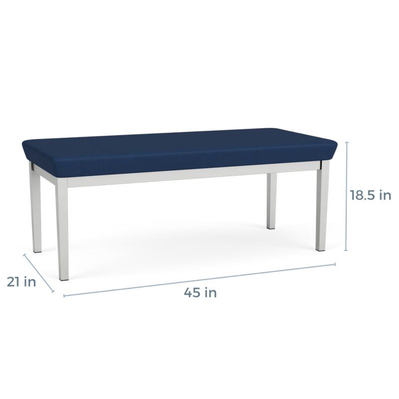 Banc en acier Lenox, Argent, Bleu impérial Patriot Plus