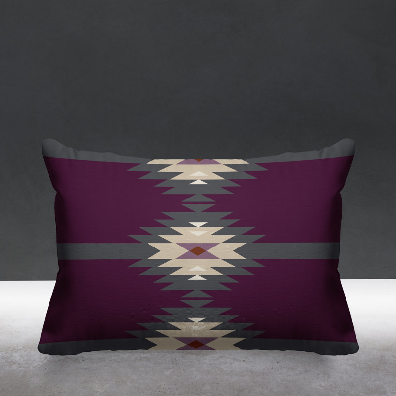 Coussin décoratif intérieur / extérieur Onida Southwestern, Mauve