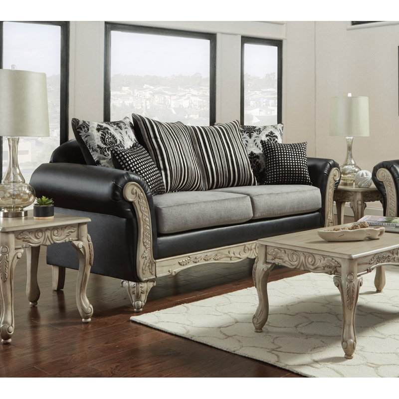 Arpitha Upholstered 93'' Sofa, Gray Polyester Blend