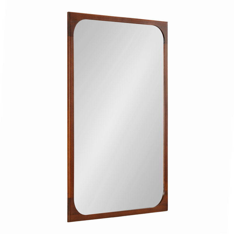 Miroir de salle de bain en bois, Brun