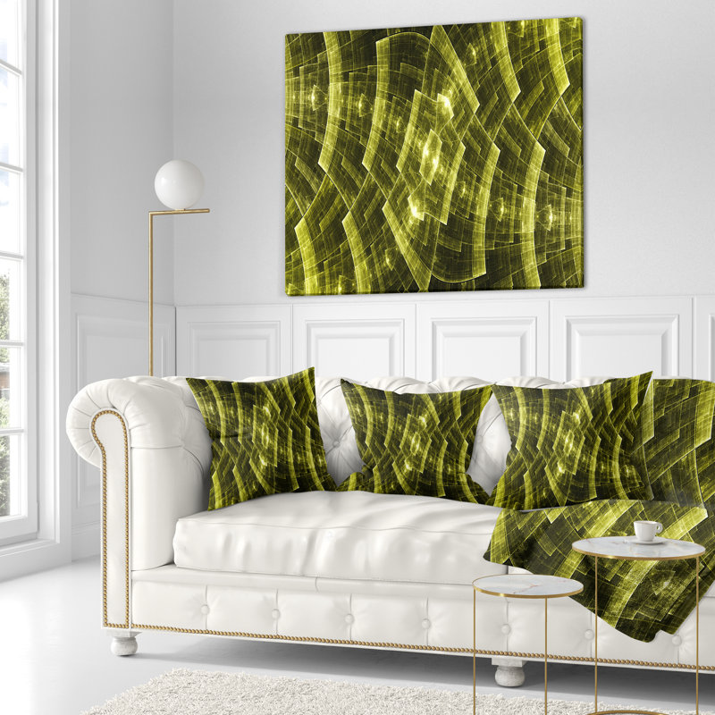 Housse de coussin carré , 18 po x 18 po, Jaune vif, Coussin décoratif