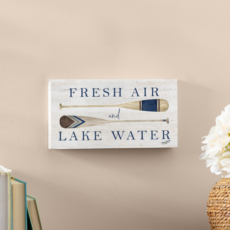 Enseigne suspendue Lake Fresh 11 x 6 po Lake Living