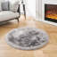 Tapis gris à poils longs fabriqué à la main Haja-97083474