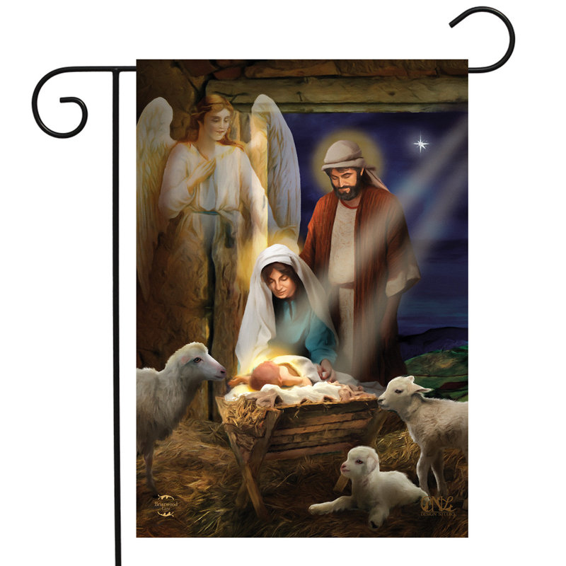 Drapeau de Noël de la Sainte Nativité, Brun/bleu/rouge