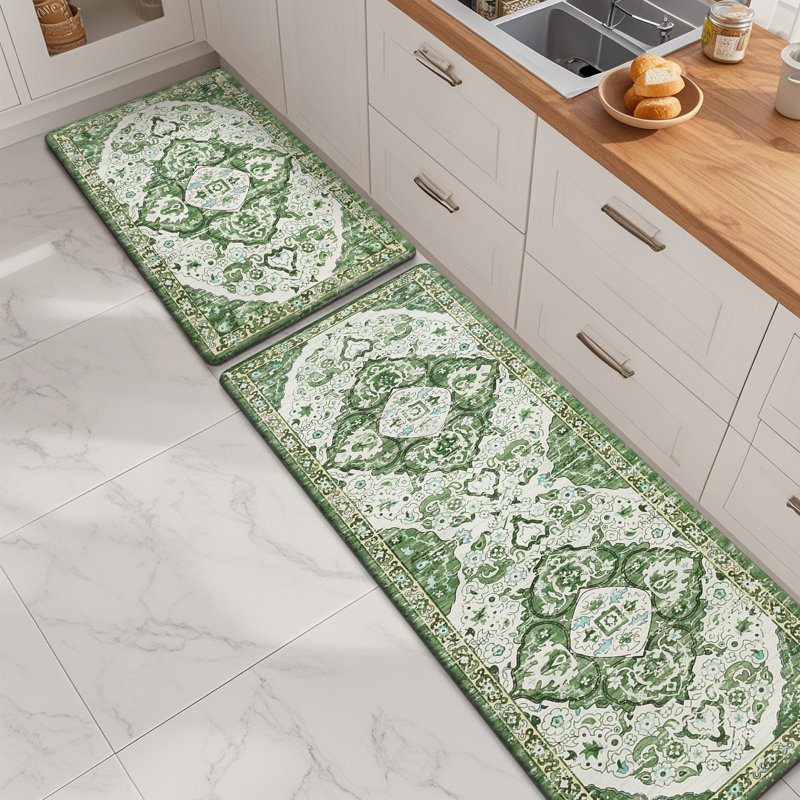 Tapis de cuisine antidérapant et antidérapant Jainiyah (ensemble de 2), Tapis de couloir 20 po x 31,5 po + 20 po x 59 po