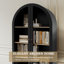 Grande armoire 70 po avec portes arquées, bibliothèque en bois avec 2 grands tiroirs et tablettes réglables-63077391