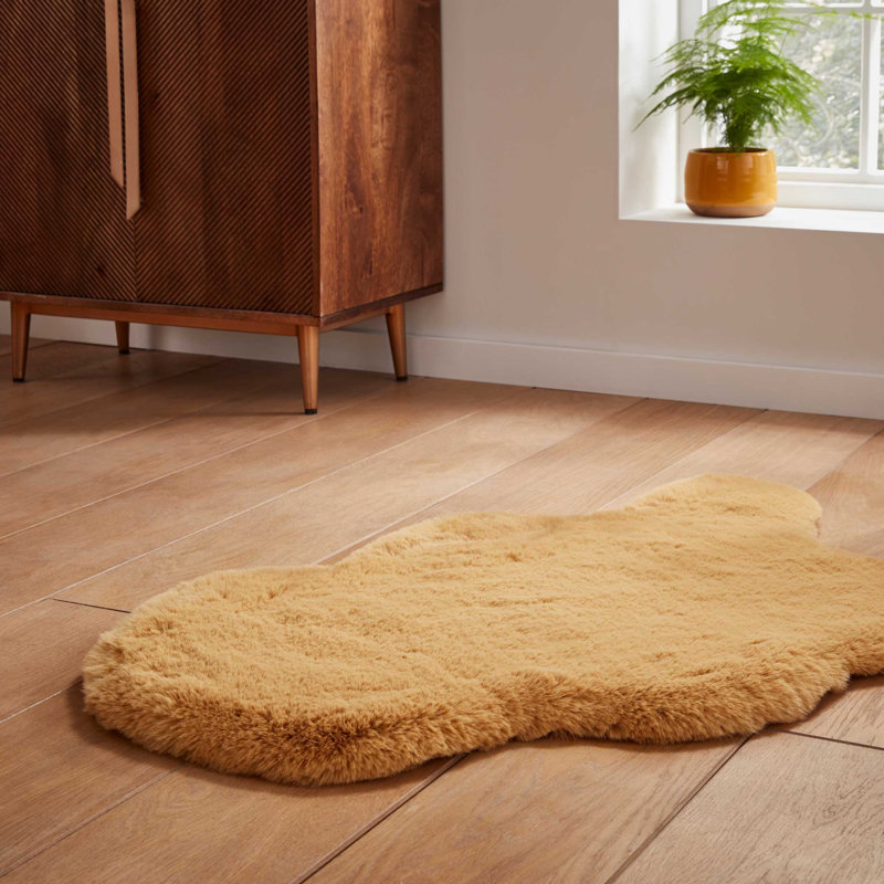 Lehi area rug Table Tufted Sheepskin Mustard, Novelty 60 x 90cm