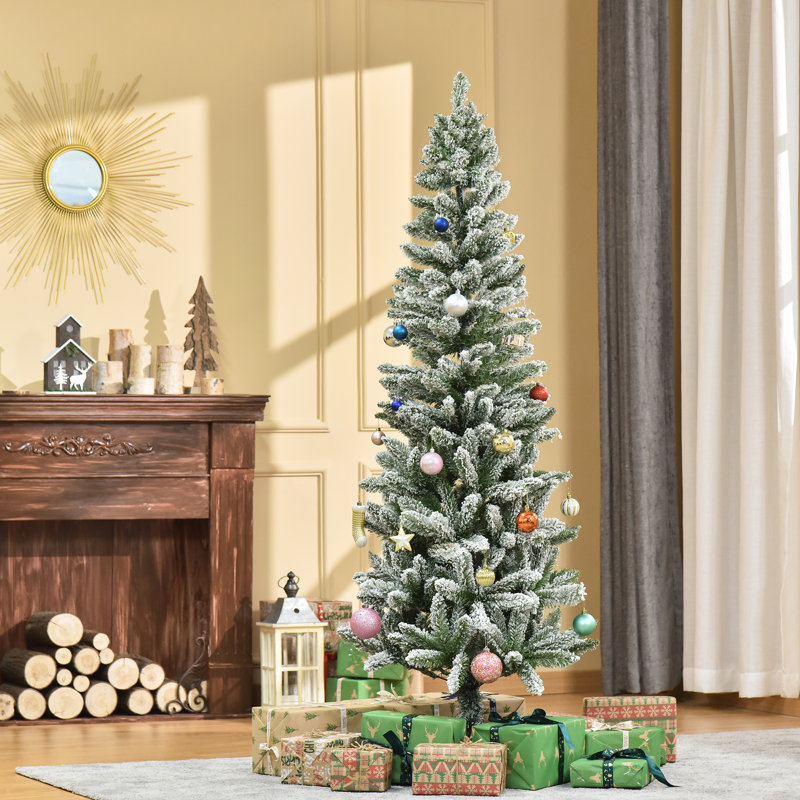 Arbre de Noël floqué floqué / givré, H 6 pi
