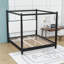 Canopy Bed with Upholstered Headboard-204673554-204673553