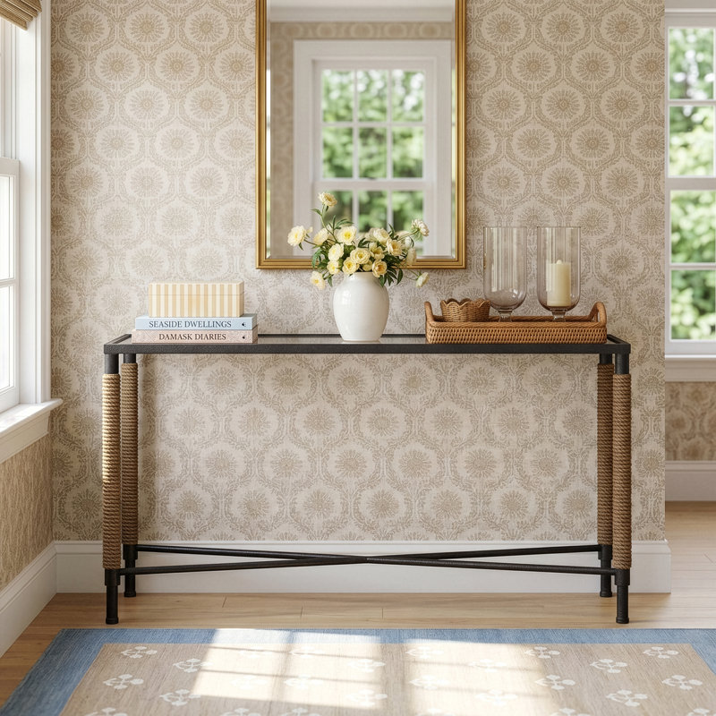 Moraby 52'' Glass Top Console Table