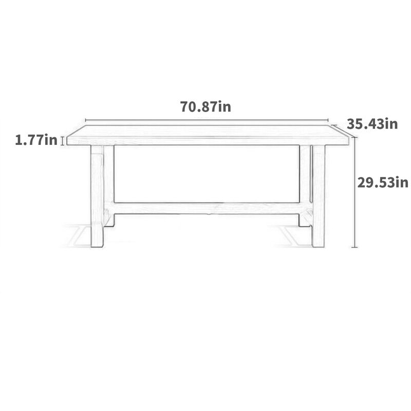 Table de salle à manger, L 35,43 po x L 70,87 po