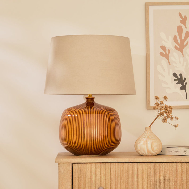 Ceramic Lamp, Taupe, Yes