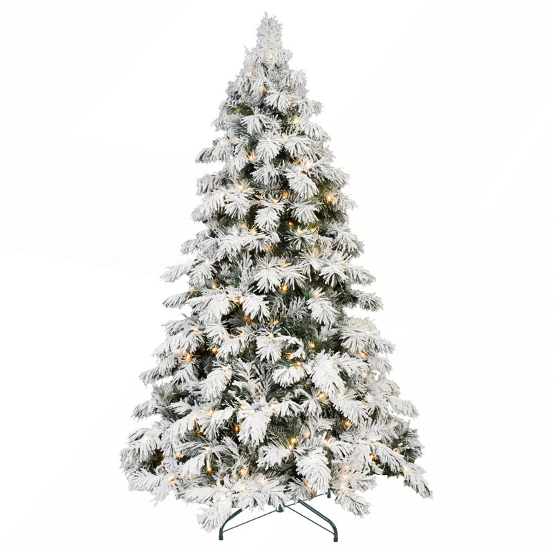 Arbre de Noël 6 pi en forme d'épouvantail avec 270 lumières DEL blanc chaud et 594 pointes en PVC, structure articulée pour une installation facile
