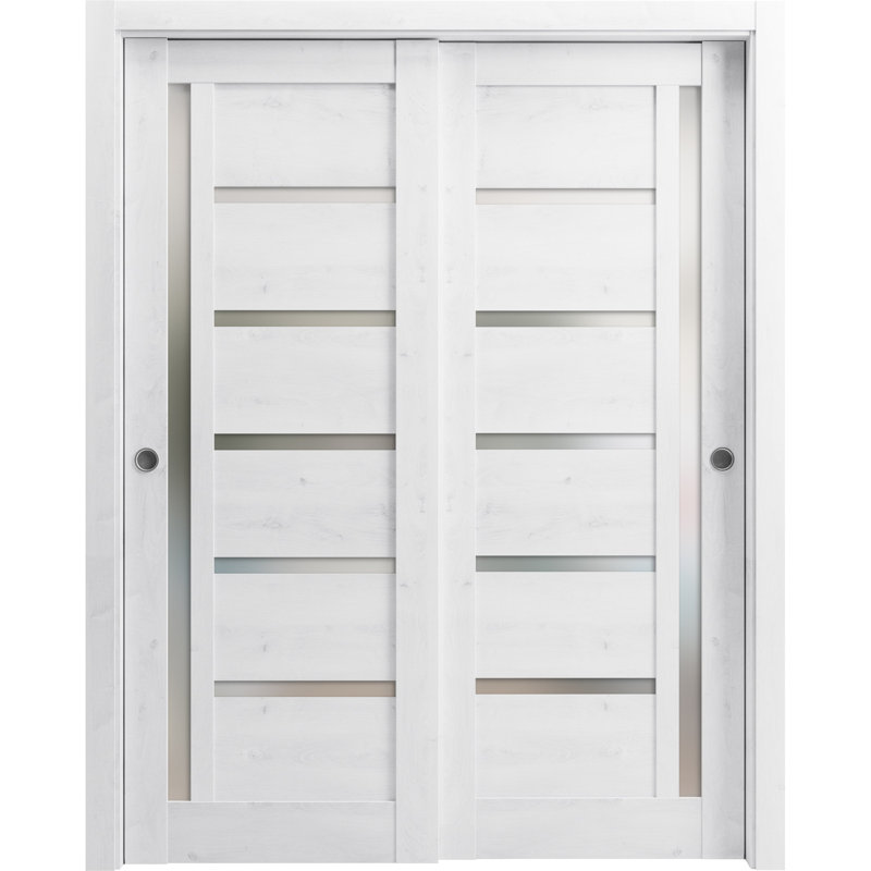 Portes à panneaux coulissantes à panneaux Quadro, 56 po x 80 po, Blanc nordique