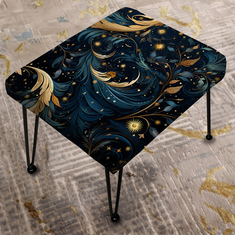 Motif céleste bleu avec repose-pieds Boho