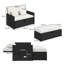 Outsunny Garden Rattan Furniture Set 2 Seater Patio Sun Lounger Daybed Cream