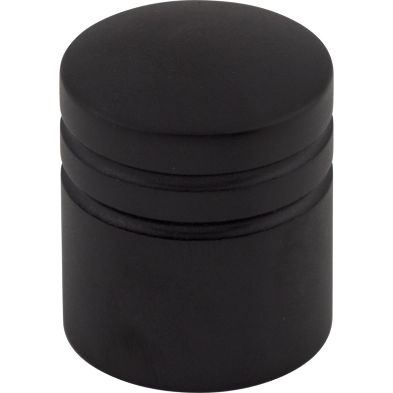 Stacked Round Knob, Flat Black, 1" Knob Diameter