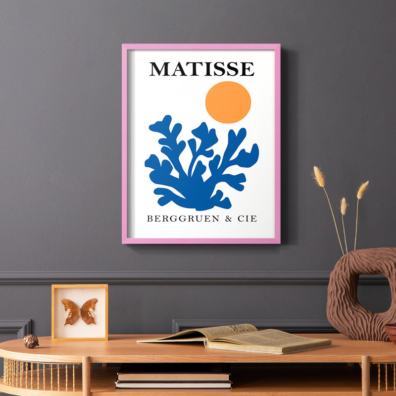 Matisse CCLxxxviii, reproduction encadrée - bois massif, Rose, H 10 po x l 8 po