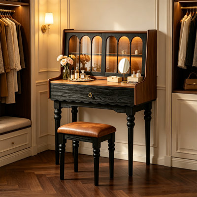 Bureau et coiffeuse en bois massif de style américain de 27,56 po