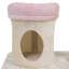 Tour à chat multi-niveaux à thème floral pour chats d'intérieur, comprenant un arbre beige rose, un noyau suspendu et une tige stable avec base stable, 3 plateformes, tubes métalliques enveloppés
