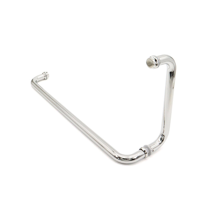 Polished Chrome 8" Pull Handle and 18" Towel Bar Combination With Solid Metal Washers