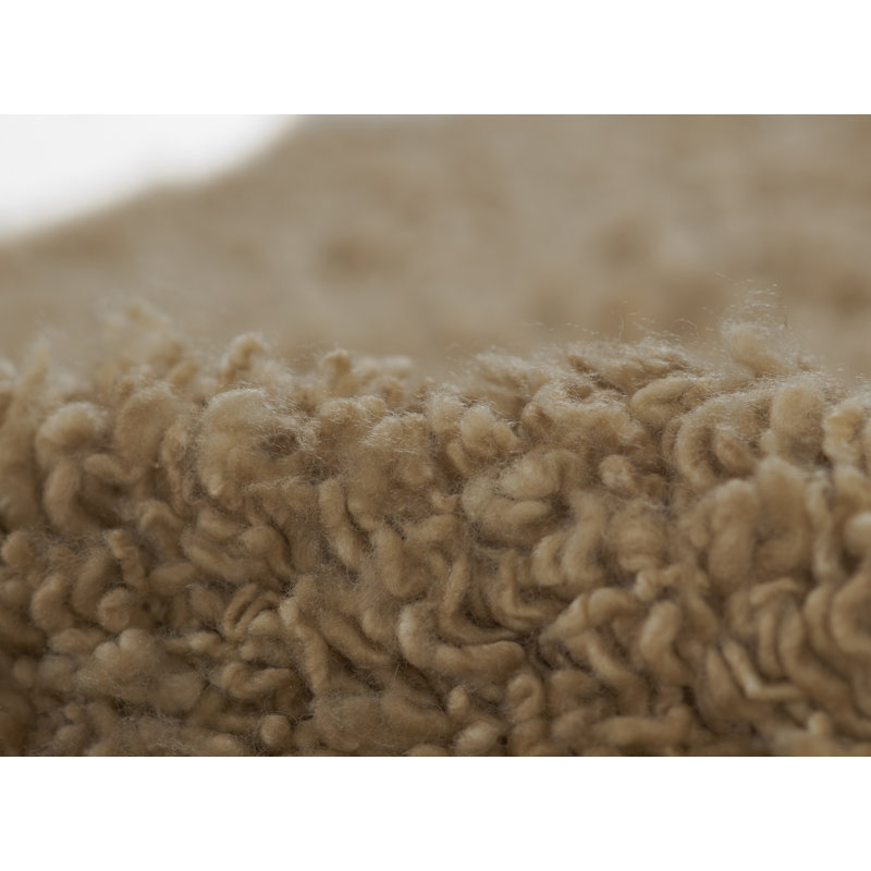Auckland Solid Color Hand Loomed Shag Wool Area Rug in Brown, Runner 2'6" x 8'  