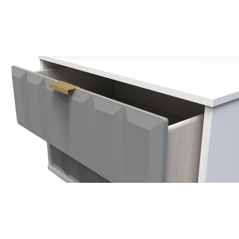 Allem 2 Drawer Midi Chest (Ready Assembled), Shadow Matt/White