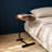 Modern C Shaped End Table with Oval Tray Top and Metal Base-1006638435