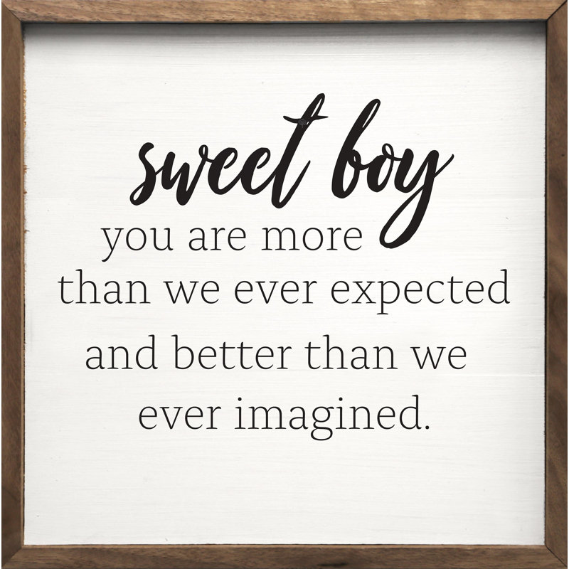 Sweet Boy - blanc, H 4 po x l 4 po