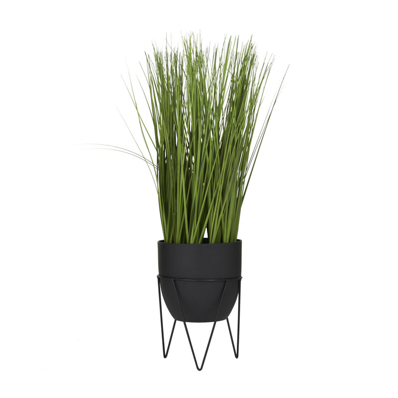 Plante à feuillage artificiel en pot, H 21,4 po x l 9,15 po x P 12,75 po, Noir