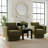 Green Upholstered Swivel Barrel Accent Chair-1204468813