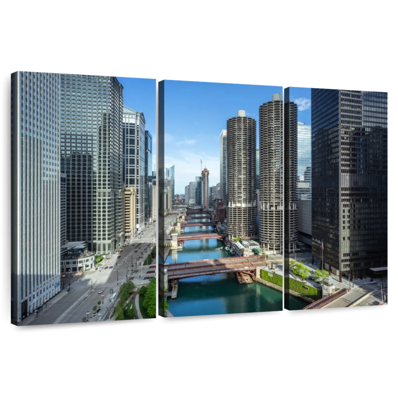 Tergel Chicago Riverside Towers, H 24 po x l 38 po