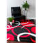 Tapis à motif abstrait rouge Dossantos-813412499