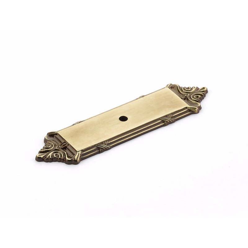 Versailles Knob Backplate, 4.25" H x 1" W, Antique Light Polish