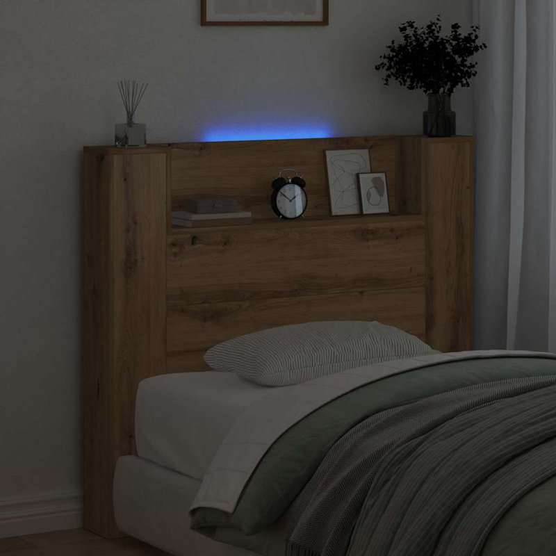 Bookcase Headboard, Full/Double, Artisan Oak
