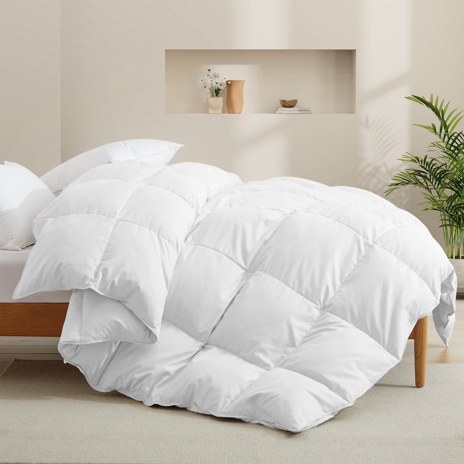 600 Fill Power All Season Down Comforter Duvet Insert, King, White