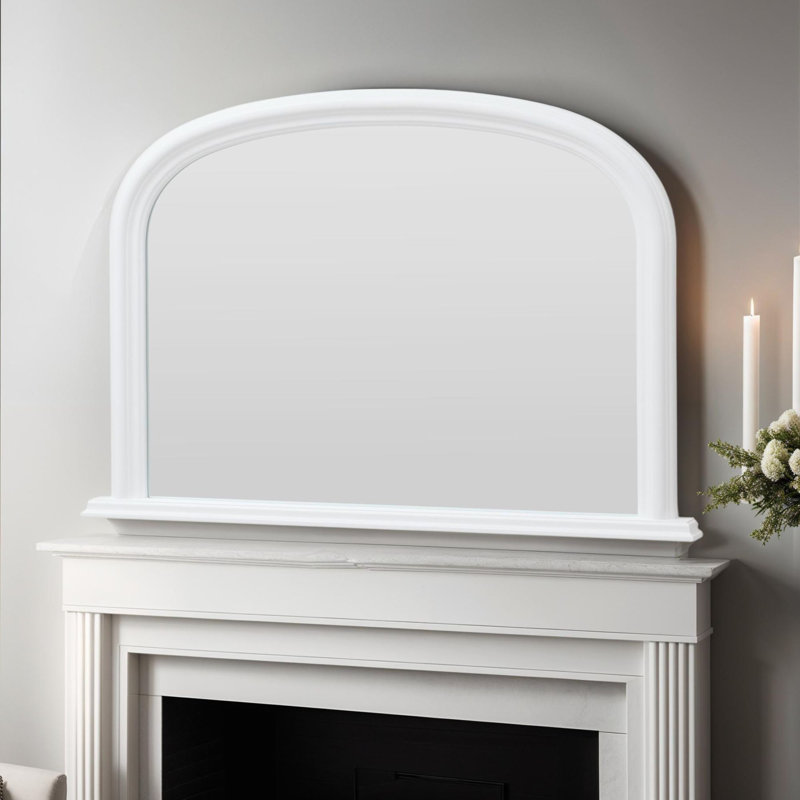 Lynn Arched Overmantle Mirror, White