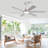 Smart 60" Indoor/Outdoor Ceiling Fan With Light, Modern White 6-Blade Design, Remote Control, Dimmable LED, 6-Speed Quiet DC Motor, Reversible For Year-Round Use-1144667318-1144667319