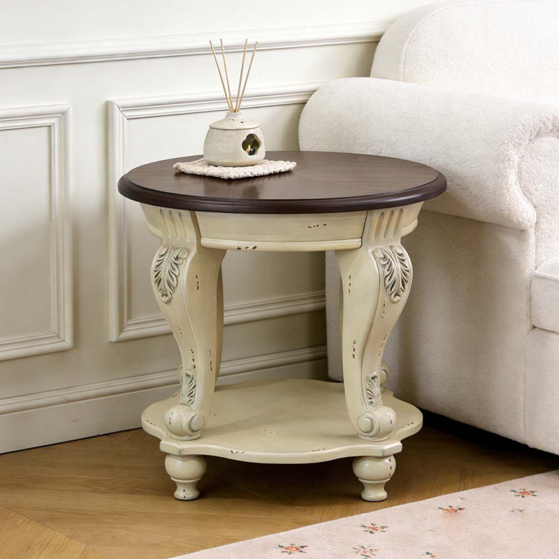 Table de bout ronde 22 po, Beige